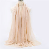 2019 women bubble cotton solid Islam muslim head scarf shawls and wraps pashmina female foulard viscose maxi crinkle cloud hijab - THE PLACE TO BE !!