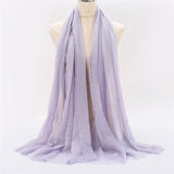 2019 women bubble cotton solid Islam muslim head scarf shawls and wraps pashmina female foulard viscose maxi crinkle cloud hijab - THE PLACE TO BE !!