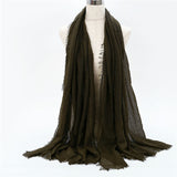 2019 women bubble cotton solid Islam muslim head scarf shawls and wraps pashmina female foulard viscose maxi crinkle cloud hijab - THE PLACE TO BE !!