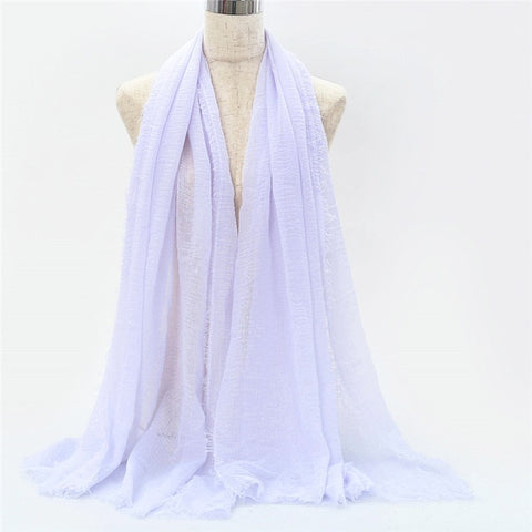 2019 women bubble cotton solid Islam muslim head scarf shawls and wraps pashmina female foulard viscose maxi crinkle cloud hijab