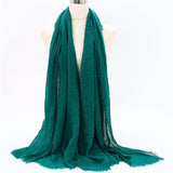 2019 women bubble cotton solid Islam muslim head scarf shawls and wraps pashmina female foulard viscose maxi crinkle cloud hijab - THE PLACE TO BE !!