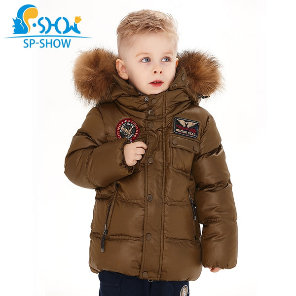 2019 SP-SHOW Kids Winter Boy And Girl Brand Ski Hooded Jacket Windproof Siut Thick Warm Fleece Coat+Trousers Two-Piece 04