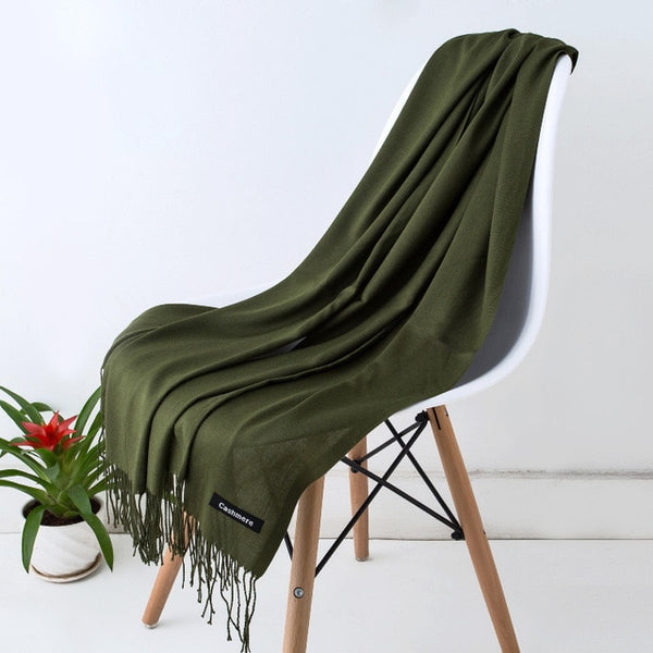 Winter Women Scarf Thin Shawls and Wraps Lady long Solid hijab Stoles Cashmere Pashmina Cashmere Shawl Autumn Head Scarves 2019