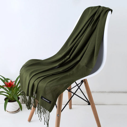 Winter Women Scarf Thin Shawls and Wraps Lady long Solid hijab Stoles Cashmere Pashmina Cashmere Shawl Autumn Head Scarves 2019
