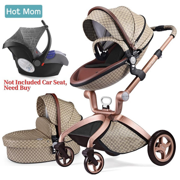 Baby Stroller 3 in 1,Hot Mom travel system High Land-scape stroller with bassinet in 2019 Folding Carriage for Newborns baby,F22