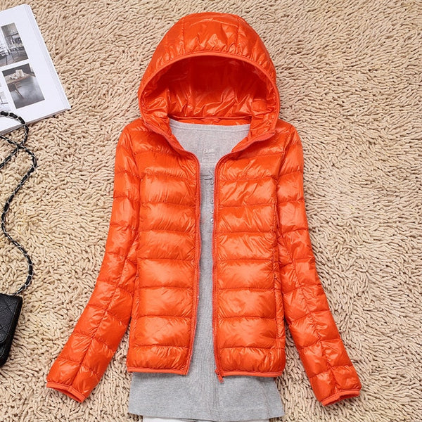 7XL Cheap Ultra Light Down Winter Warm Hooded Feather Puffer Jacket For Girl Short Spring Autumn Coat Female Women Big Size Duck