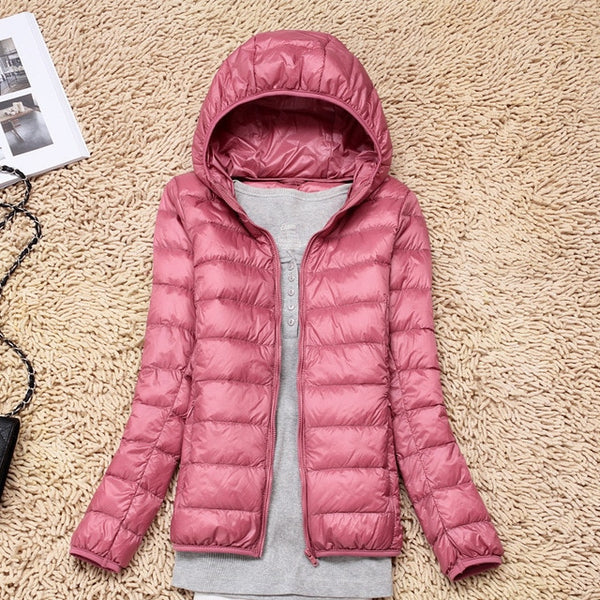 7XL Cheap Ultra Light Down Winter Warm Hooded Feather Puffer Jacket For Girl Short Spring Autumn Coat Female Women Big Size Duck