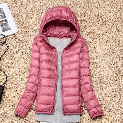 7XL Cheap Ultra Light Down Winter Warm Hooded Feather Puffer Jacket For Girl Short Spring Autumn Coat Female Women Big Size Duck