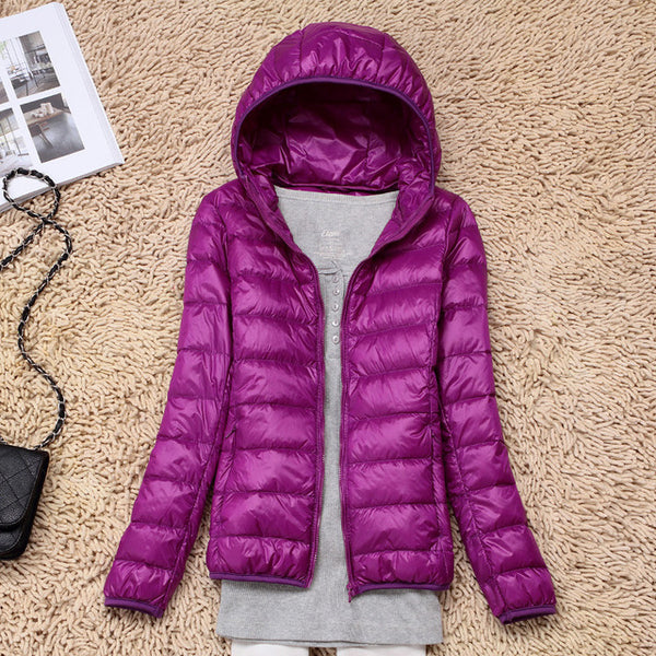 7XL Cheap Ultra Light Down Winter Warm Hooded Feather Puffer Jacket For Girl Short Spring Autumn Coat Female Women Big Size Duck