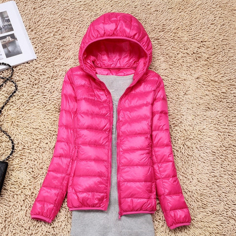 7XL Cheap Ultra Light Down Winter Warm Hooded Feather Puffer Jacket For Girl Short Spring Autumn Coat Female Women Big Size Duck