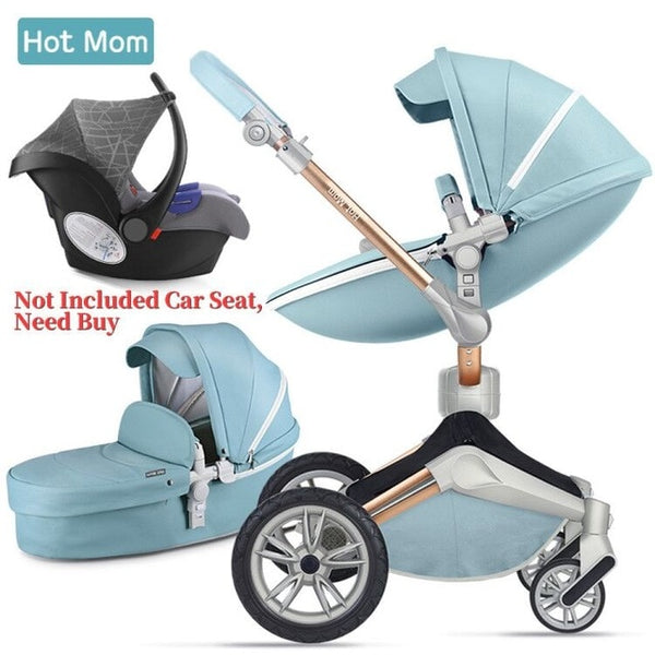 Hot Mom Baby Stroller 3 in 1 travel system with bassinet and car seat 360° Rotation Function,Luxury Pram F023