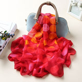 Silk Scarves Woman Spring  Autumn Long Dots Printed Shawl Scarf Ladies Chiffon Autumn and Winter Beach Scarf Wraps - THE PLACE TO BE !!
