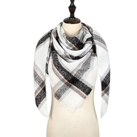 Winter Cashmere Scarf Women Scarf Plaid Blanket 2019 New Designer Female Triangle Pashmina Shawls and Scarves 140*140*210cm