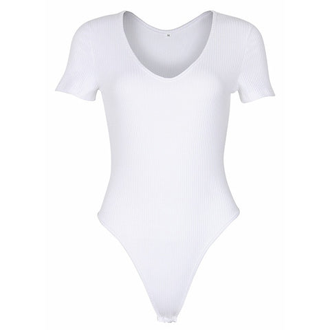 Spring Red Bodycon Black White Bodysuit Sexy Women Rompers Club V-neck Skinny Long Sleeve Jumpsuit Body Suit Tops Overalls M0075