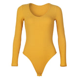 Spring Red Bodycon Black White Bodysuit Sexy Women Rompers Club V-neck Skinny Long Sleeve Jumpsuit Body Suit Tops Overalls M0075 - THE PLACE TO BE !!