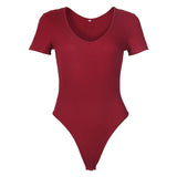 Spring Red Bodycon Black White Bodysuit Sexy Women Rompers Club V-neck Skinny Long Sleeve Jumpsuit Body Suit Tops Overalls M0075 - THE PLACE TO BE !!