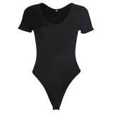Spring Red Bodycon Black White Bodysuit Sexy Women Rompers Club V-neck Skinny Long Sleeve Jumpsuit Body Suit Tops Overalls M0075 - THE PLACE TO BE !!