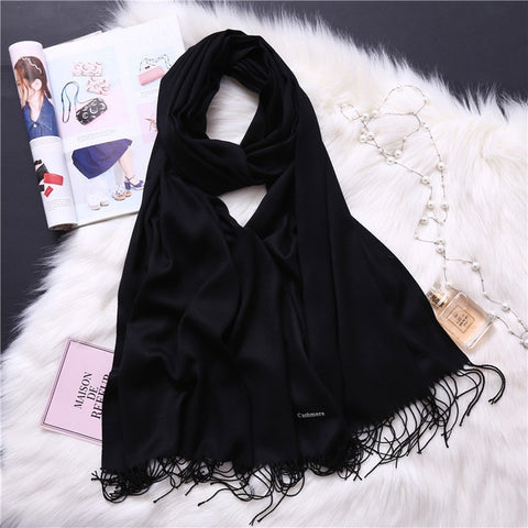 2019 winter scarves for women shawls warm wraps lady pashmina pure blanket cashmere scarf neck headband hijabs stoles foulard