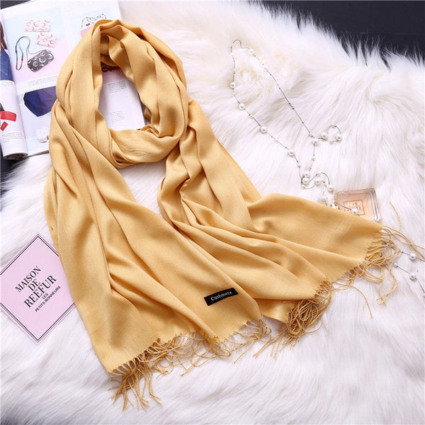 2019 winter scarves for women shawls warm wraps lady pashmina pure blanket cashmere scarf neck headband hijabs stoles foulard