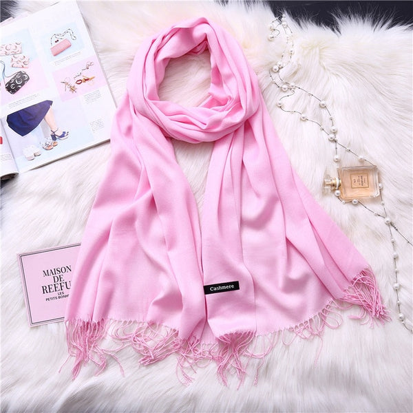 2019 winter scarves for women shawls warm wraps lady pashmina pure blanket cashmere scarf neck headband hijabs stoles foulard