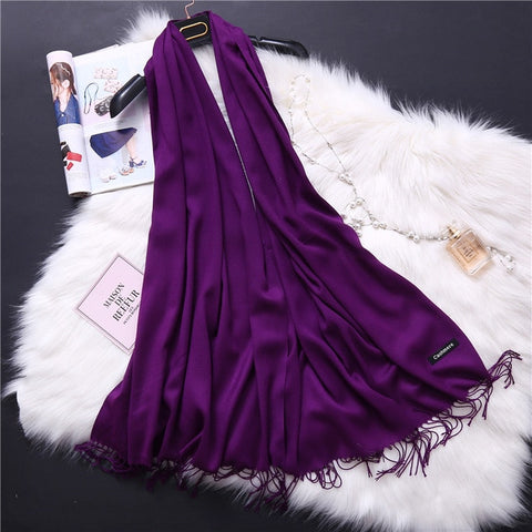 2019 winter scarves for women shawls warm wraps lady pashmina pure blanket cashmere scarf neck headband hijabs stoles foulard