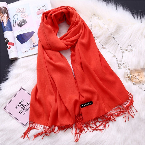 2019 winter scarves for women shawls warm wraps lady pashmina pure blanket cashmere scarf neck headband hijabs stoles foulard