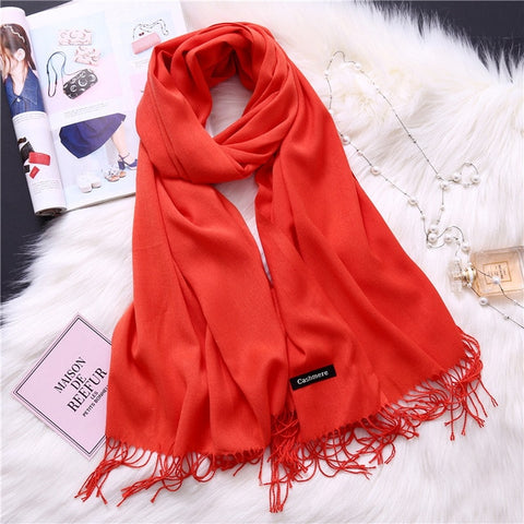 2019 winter scarves for women shawls warm wraps lady pashmina pure blanket cashmere scarf neck headband hijabs stoles foulard