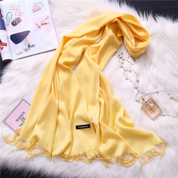 2019 winter scarves for women shawls warm wraps lady pashmina pure blanket cashmere scarf neck headband hijabs stoles foulard