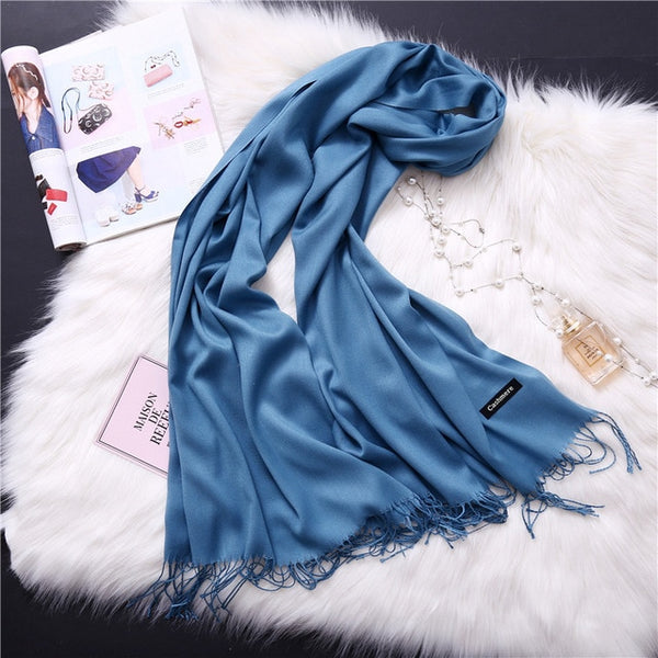 2019 winter scarves for women shawls warm wraps lady pashmina pure blanket cashmere scarf neck headband hijabs stoles foulard
