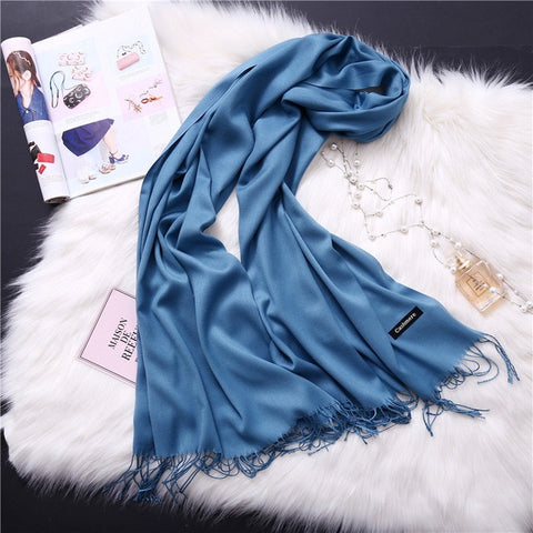 2019 winter scarves for women shawls warm wraps lady pashmina pure blanket cashmere scarf neck headband hijabs stoles foulard