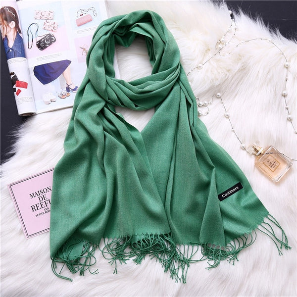 2019 winter scarves for women shawls warm wraps lady pashmina pure blanket cashmere scarf neck headband hijabs stoles foulard