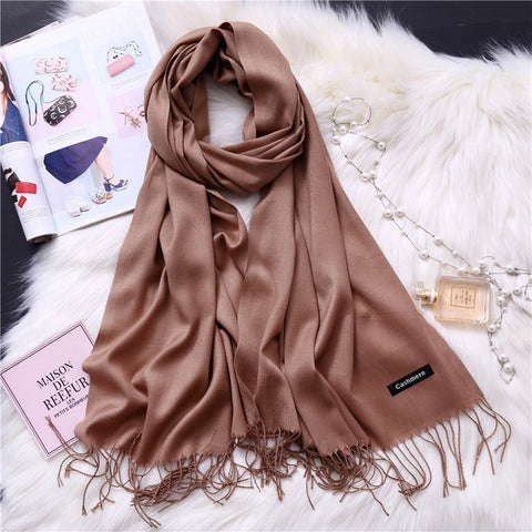 2019 winter scarves for women shawls warm wraps lady pashmina pure blanket cashmere scarf neck headband hijabs stoles foulard
