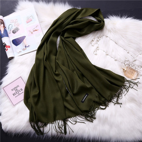 2019 winter scarves for women shawls warm wraps lady pashmina pure blanket cashmere scarf neck headband hijabs stoles foulard