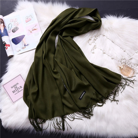 2019 winter scarves for women shawls warm wraps lady pashmina pure blanket cashmere scarf neck headband hijabs stoles foulard