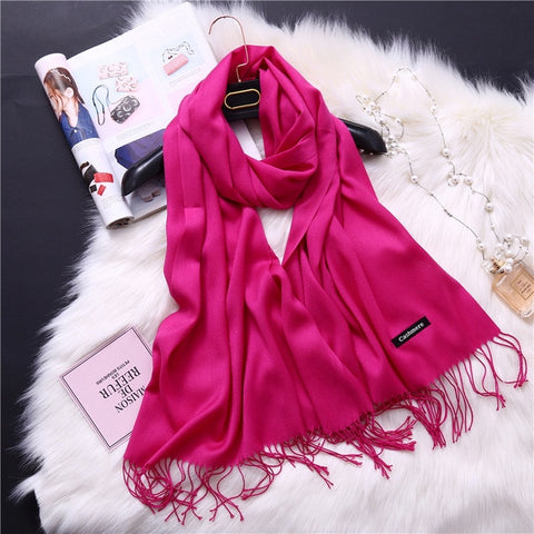 2019 winter scarves for women shawls warm wraps lady pashmina pure blanket cashmere scarf neck headband hijabs stoles foulard