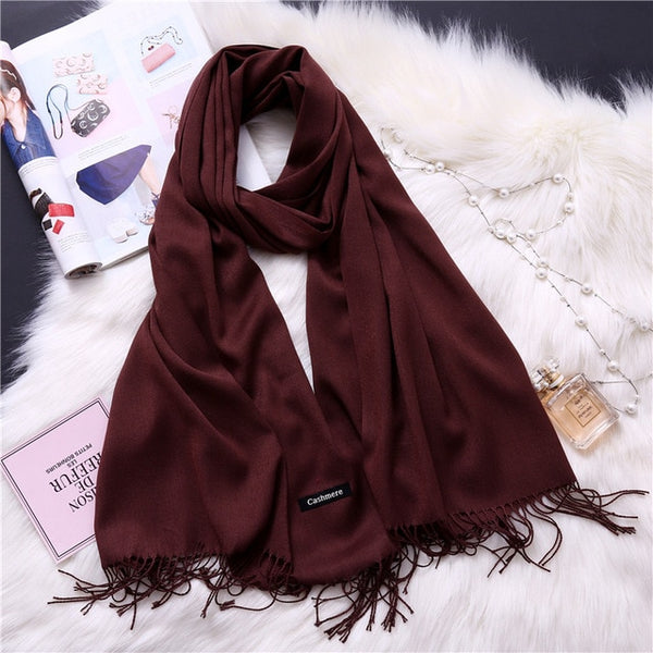 2019 winter scarves for women shawls warm wraps lady pashmina pure blanket cashmere scarf neck headband hijabs stoles foulard