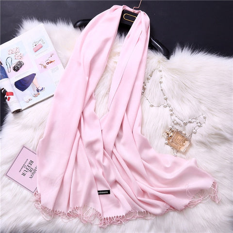 2019 winter scarves for women shawls warm wraps lady pashmina pure blanket cashmere scarf neck headband hijabs stoles foulard