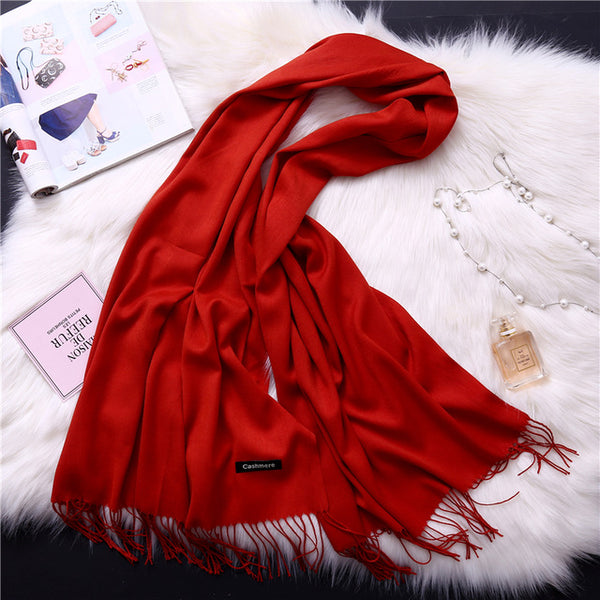 2019 winter scarves for women shawls warm wraps lady pashmina pure blanket cashmere scarf neck headband hijabs stoles foulard