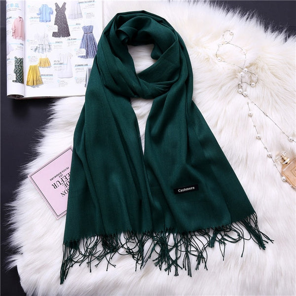 2019 winter scarves for women shawls warm wraps lady pashmina pure blanket cashmere scarf neck headband hijabs stoles foulard