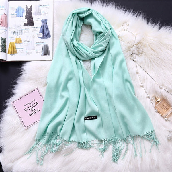 2019 winter scarves for women shawls warm wraps lady pashmina pure blanket cashmere scarf neck headband hijabs stoles foulard
