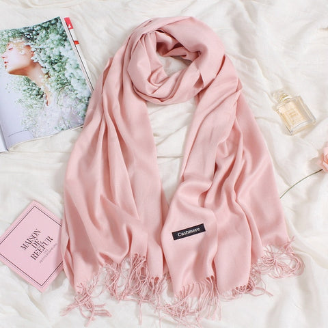 2019 winter scarves for women shawls warm wraps lady pashmina pure blanket cashmere scarf neck headband hijabs stoles foulard