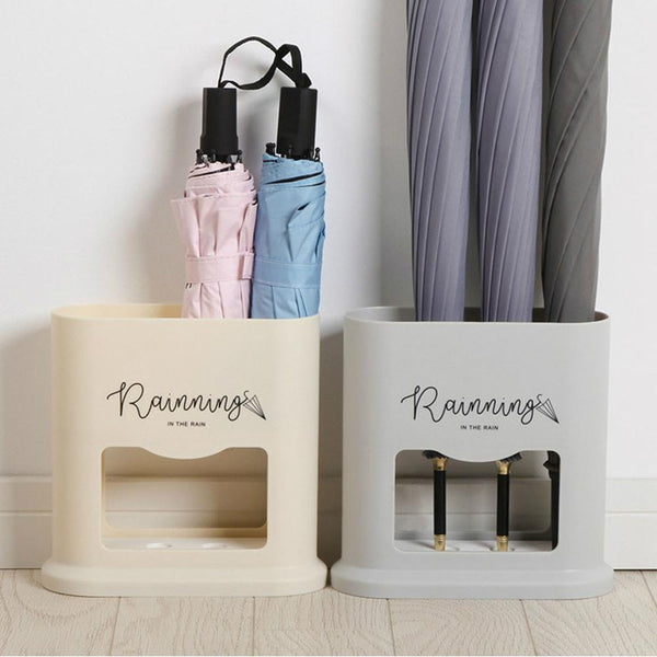 Home Creative Umbrella Rack Oval Umbrella Stand Rack Umbrella Draining Can Storage Holder 4 Holes Hallway Entryway Office