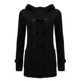 Fashion Hooded Women Coat Pure Buckle Zipper Front Plus Size Jacket Autumn Thin Duffle Coat Women Casual Slim Long Parka Outwear - THE PLACE TO BE !!