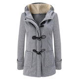 Fashion Hooded Women Coat Pure Buckle Zipper Front Plus Size Jacket Autumn Thin Duffle Coat Women Casual Slim Long Parka Outwear - THE PLACE TO BE !!