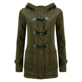 Fashion Hooded Women Coat Pure Buckle Zipper Front Plus Size Jacket Autumn Thin Duffle Coat Women Casual Slim Long Parka Outwear - THE PLACE TO BE !!