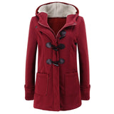 Fashion Hooded Women Coat Pure Buckle Zipper Front Plus Size Jacket Autumn Thin Duffle Coat Women Casual Slim Long Parka Outwear - THE PLACE TO BE !!