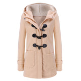 Fashion Hooded Women Coat Pure Buckle Zipper Front Plus Size Jacket Autumn Thin Duffle Coat Women Casual Slim Long Parka Outwear - THE PLACE TO BE !!