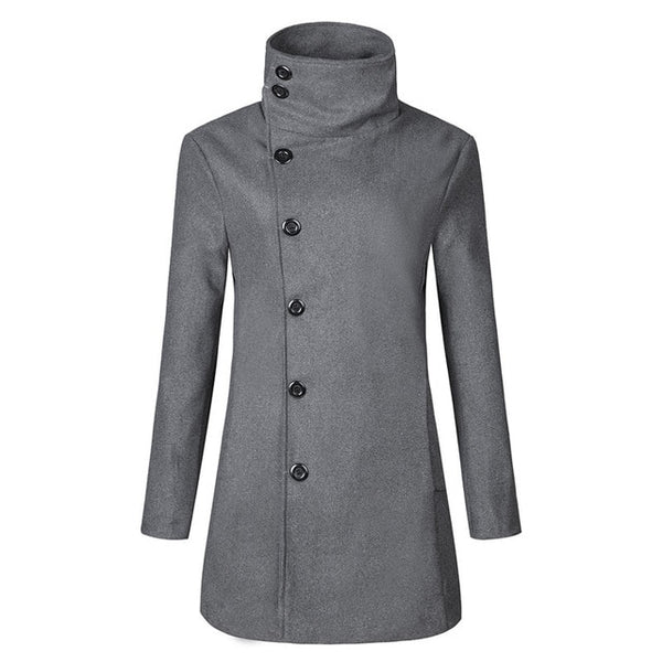 2019 Autumn and Winter New Fashion Boutique Solid Color Casual Business Men's Long Woolen Coats / Mens Grey Long Woolen Jackets