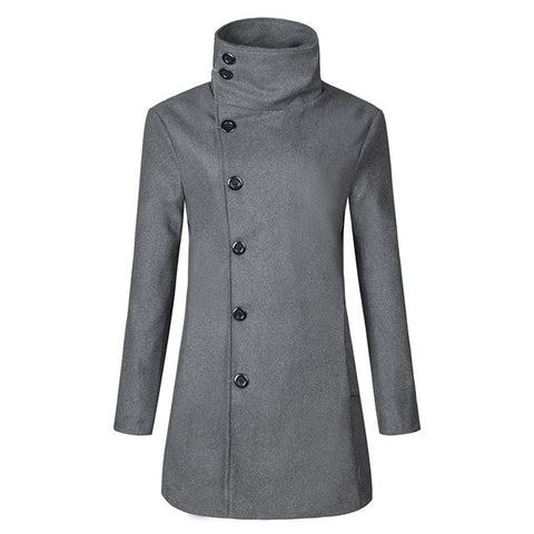 2019 Autumn and Winter New Fashion Boutique Solid Color Casual Business Men's Long Woolen Coats / Mens Grey Long Woolen Jackets