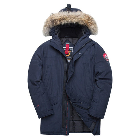 TIGER FORCE Alaska Winter Jacket for Men Parka Waterproof Thicken Coat  Jackets with Real Fur Hood Male Snowjacket Outwear